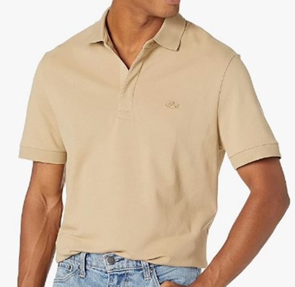 Lacoste Mens Short Sleeve Paris Polo, Viennese Tan, 4X-Large